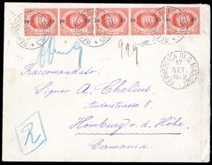 1892 - 10 cent. su 20 cent. rosso, ... 