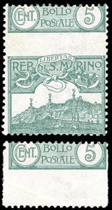1903 - 5 cent. Vedute, dentellatura ... 