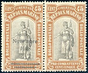 1918 - 45 + 5 cent. Celebrazione della ... 