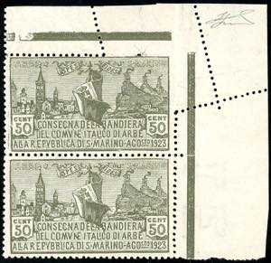 1923 - 50 cent. Bandiera di Arbe (88), ... 