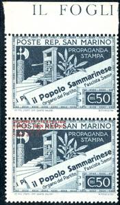 1943 - 50 cent. Giornata Filatelica, coppia ... 