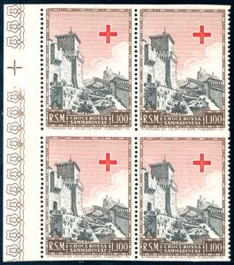 1951 - 100 lire Croce Rossa, non dentellato ... 