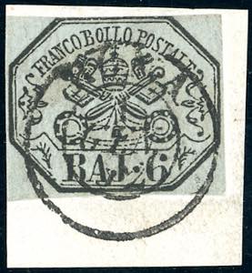 1852 - 6 baj grigio verdastro (7), sfiorato ... 