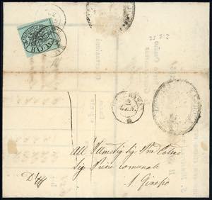 1852 - 1 baj verde grigiastro (2), perfetto, ... 