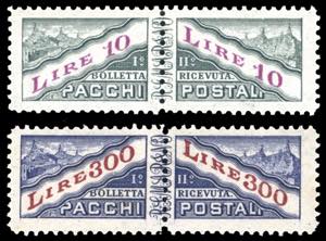 1953 - 10 lire e 300 lire, filigrana ruota ... 