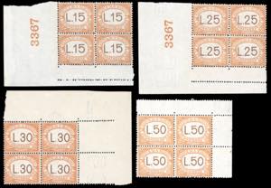 1927/28 - Serie completa (28/31), blocchi di ... 