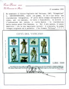 1987 - OLYMPHILEX, foglietto, ... 