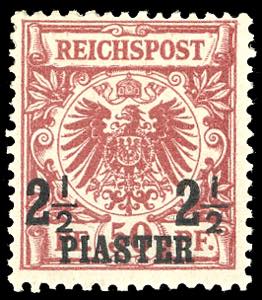 GERMANIA LEVANTE 1890 - 2 1/2 pi. su 50 pf. ... 