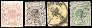 LUSSEMBURGO 1865/1875 - Stemma, perforati a ... 