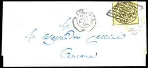 1858 - 3 baj giallo paglia (4d), perfetto, ... 