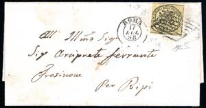 1858 - 3 baj giallo paglia (4d), perfetto, ... 