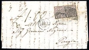 1864 - 5 baj rosa chiaro (6), coppia, ottimo ... 