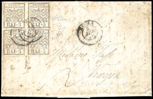 1852 - 5 baj bianco rosaceo (6a), ... 