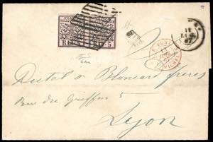 1867 - 5 baj rosa vinaceo, coppia ... 