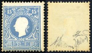 1859 - 15 soldi azzurro, II tipo (32), ... 