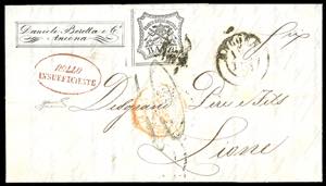 1853 - 8 baj bianco (9), su fresca lettera ... 