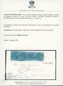 1868 - 5 cent. azzurro verdastro ... 