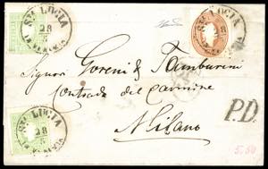 1863 - 15 soldi bruno, dent. 14, 3 cent. ... 