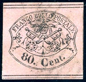 1867 - 80 cent. rosa lillaceo (20), usato, ... 