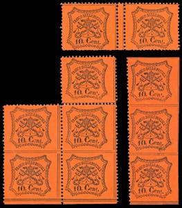 1868 - 10 cent. vermiglio arancio, ... 