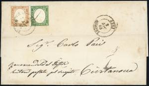 JESI, sardo italiano + penna - 5 cent., 10 ... 