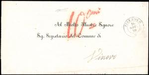 1850 - Circolare a stampa non affrancata da ... 