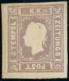 1859 - 1,05 soldi lilla grigio (9), gomma ... 