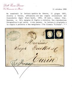 1855 - 20 cent. indaco (8c), ... 