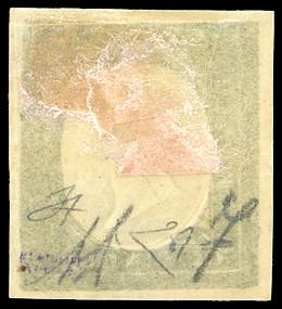 1854 - 5 cent. verde oliva scuro ... 