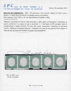 1854 - 5 cent. verde oliva scuro, ... 