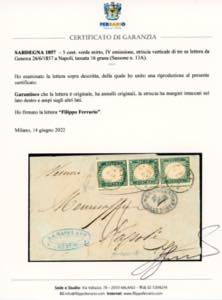 1857 - 5 cent. verde mirto (13A), ... 