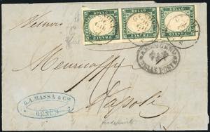 1857 - 5 cent. verde mirto (13A), ... 