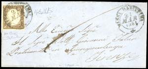 1861 - 10 cent. bruno lillaceo (14Ba), ... 