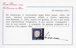 1860 - 20 cent. azzurro ... 