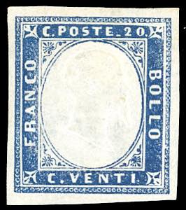 1861 - 20 cent. azzurro oltremare (15Dc), ... 