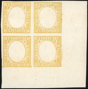 1858 - 80 cent. bistro arancio, senza ... 