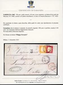 1862 - 80 cent. giallo arancio, ... 