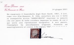 1861 - 3 lire rame, un esemplare e ... 