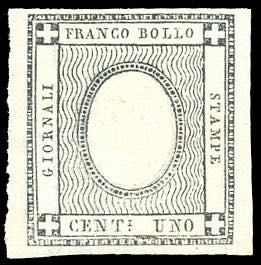 1861 - 1 cent. grigio nero per stampati, ... 