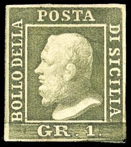 1859 - 1 grano verde oliva chiaro, III ... 