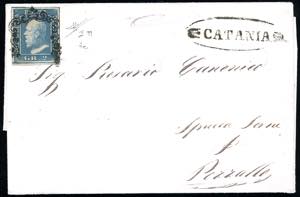 1859 - 2 grana azzurro smorto, II tavola, ... 