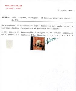 1859 - 5 grana vermiglio, II ... 