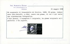 1859 - 10 grana indaco nero (12a), ... 