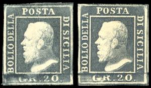 1859 - 20 grana, un esemplare grigio ... 