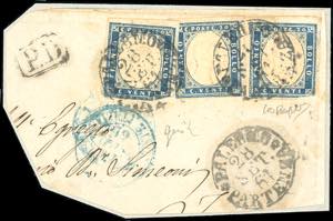 1861 - 20 cent. celeste grigio di Sardegna ... 