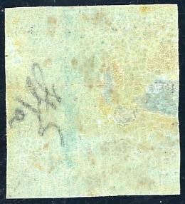 1851 - 1 quattrino nero su azzurro ... 