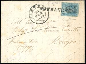 1854 - 2 crazie azzurro chiaro su grigio ... 