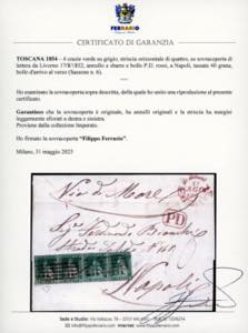 1854 - 4 crazie verde su grigio ... 