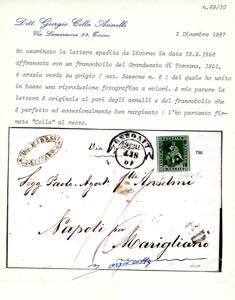 1856 - 4 crazie verde su grigio ... 