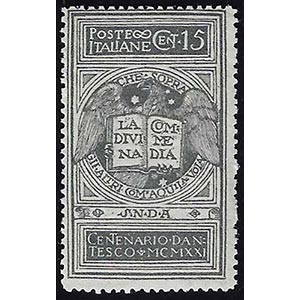 1921 - 15 cent. grigio Dante, non emesso ... 